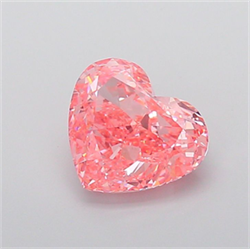 Picture of Lab Grown Diamond 3.03 Carats, Heart with  Cut, Fancy Vivid Pink Color, VS1 Clarity and Certified by IGI