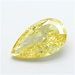 Picture of Lab Grown Diamond 3.52 Carats, Pear with  Cut, Fancy Intense Yellow Color, VS1 Clarity and Certified by IGI