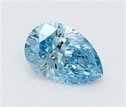 Picture of Lab Grown Diamond 1.21 Carats, Pear with  Cut, Fancy Vivid Blue Color, VVS1 Clarity and Certified by IGI
