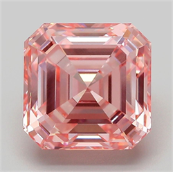 Picture of Lab Grown Diamond 5.16 Carats, Asscher with  Cut, Fancy Vivid Pink Color, VVS2 Clarity and Certified by IGI