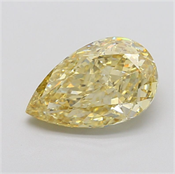 Picture of Lab Grown Diamond 4.86 Carats, Pear with  Cut, Fancy Yellow Color, VVS2 Clarity and Certified by IGI