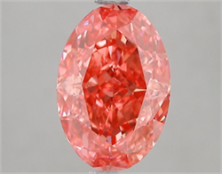 Picture of Lab Grown Diamond 3.05 Carats, Oval with  Cut, Fancy Vivid Pink Color, VS1 Clarity and Certified by IGI