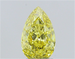 Picture of Lab Grown Diamond 1.51 Carats, Pear with  Cut, Fancy Intense Yellow Color, VS1 Clarity and Certified by IGI