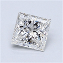 Natural Diamond 0.95 Carats, Princess with  Cut, E Color, SI1 Clarity and Certified by GIA
