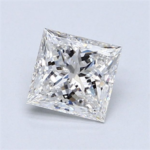 Picture of Natural Diamond 0.95 Carats, Princess with  Cut, E Color, SI1 Clarity and Certified by GIA