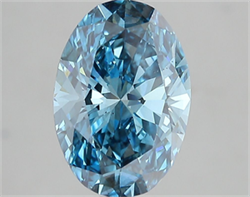 Picture of Lab Grown Diamond 2.54 Carats, Oval with  Cut, Fancy Vivid Blue Color, VS2 Clarity and Certified by IGI