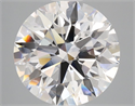 Lab Grown Diamond 4.04 Carats, Round with Ideal Cut, D Color, VS1 Clarity and Certified by IGI