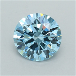 Picture of Lab Grown Diamond 1.42 Carats, Round with Ideal Cut, Fancy Vivid Blue Color, VVS1 Clarity and Certified by IGI