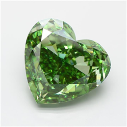 Picture of Lab Grown Diamond 20.06 Carats, Heart with  Cut, Fancy Vivid Green Color, VS2 Clarity and Certified by IGI