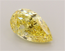 Picture of Lab Grown Diamond 3.01 Carats, Pear with  Cut, Fancy Vivid Yellow Color, VVS2 Clarity and Certified by IGI