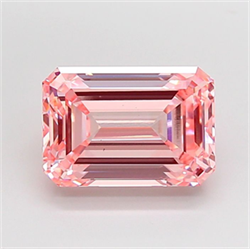 Picture of Lab Grown Diamond 4.00 Carats, Emerald with  Cut, Fancy Intense Pink Color, VS2 Clarity and Certified by IGI
