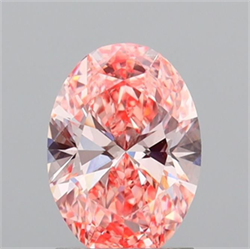 Picture of Lab Grown Diamond 1.53 Carats, Oval with  Cut, Fancy Vivid Pink Color, VS1 Clarity and Certified by IGI