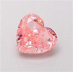 Picture of Lab Grown Diamond 2.00 Carats, Heart with  Cut, Fancy Vivid Pink Color, VS2 Clarity and Certified by IGI