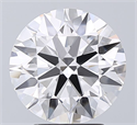 Lab Grown Diamond 3.39 Carats, Round with Ideal Cut, E Color, VVS2 Clarity and Certified by IGI