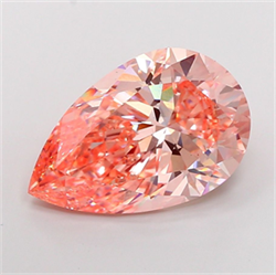 Picture of Lab Grown Diamond 15.06 Carats, Pear with  Cut, Fancy Intense Pink Color, VS1 Clarity and Certified by IGI