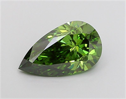 Picture of Lab Grown Diamond 1.97 Carats, Pear with  Cut, Fancy Vivid Green Color, VS2 Clarity and Certified by IGI