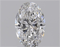 Natural Diamond 1.00 Carats, Oval with  Cut, D Color, SI2 Clarity and Certified by GIA