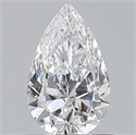 Natural Diamond 0.55 Carats, Pear with  Cut, D Color, VVS2 Clarity and Certified by GIA