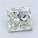 Natural Diamond 2.50 Carats, Princess with  Cut, J Color, VS2 Clarity and Certified by GIA