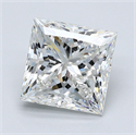 Natural Diamond 3.52 Carats, Princess with  Cut, H Color, SI2 Clarity and Certified by GIA