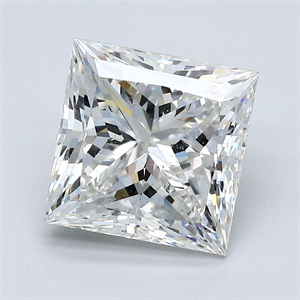 Foto Diamante Natural 3.52 quilates, Princesa , Color H, claridad SI2 y certificado GIA de