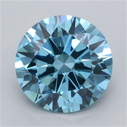Picture of Lab Grown Diamond 3.01 Carats, Round with Excellent Cut, Fancy Vivid Blue Color, VS1 Clarity and Certified by IGI