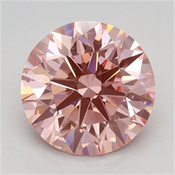 Picture of Lab Grown Diamond 2.02 Carats, Round with Ideal Cut, Fancy Vivid Pink Color, VS1 Clarity and Certified by IGI