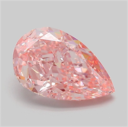 Picture of Lab Grown Diamond 3.07 Carats, Pear with  Cut, Fancy Vivid Pink Color, VVS2 Clarity and Certified by IGI