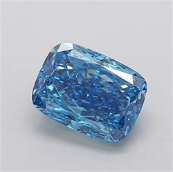 Picture of Lab Grown Diamond 3.65 Carats, CUSHION MODIFIED with  Cut, Fancy Vivid Blue Color, VVS2 Clarity and Certified by IGI