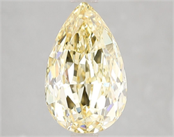 Picture of Lab Grown Diamond 3.11 Carats, Pear with  Cut, Fancy Intense Yellow Color, VVS2 Clarity and Certified by IGI