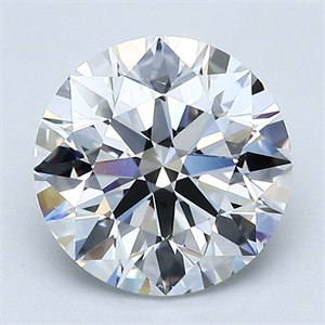 Picture of Natural Diamond 2.03 Carats, Round with Excellent Cut, D Color, VS2 Clarity and Certified by GIA