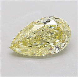 Picture of Lab Grown Diamond 3.04 Carats, Pear with  Cut, Fancy Light Yellow Color, VS1 Clarity and Certified by IGI