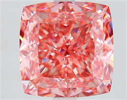 Picture of Lab Grown Diamond 4.37 Carats, CUSHION MODIFIED with  Cut, Fancy Vivid Pink Color, VS1 Clarity and Certified by IGI
