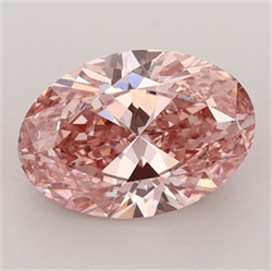 Picture of Lab Grown Diamond 2.01 Carats, Oval with  Cut, Fancy Vivid Pink Color, VS1 Clarity and Certified by IGI