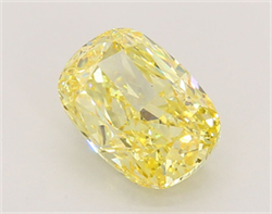 Picture of Lab Grown Diamond 2.65 Carats, CUSHION MODIFIED with  Cut, Fancy Vivid Yellow Color, VS2 Clarity and Certified by IGI