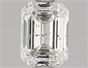 Natural Diamond 0.92 Carats, Emerald with  Cut, F Color, SI2 Clarity and Certified by HRD
