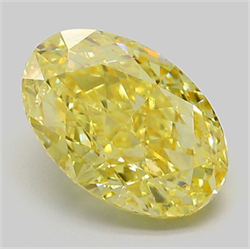 Picture of Lab Grown Diamond 3.57 Carats, Oval with  Cut, Fancy Intense Yellow Color, VS1 Clarity and Certified by IGI