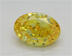 Picture of Lab Grown Diamond 1.53 Carats, Oval with  Cut, Fancy Vivid Yellow Color, VVS2 Clarity and Certified by IGI