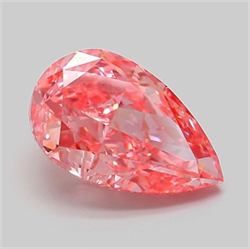 Picture of Lab Grown Diamond 3.09 Carats, Pear with  Cut, Fancy Vivid Pink Color, VVS2 Clarity and Certified by IGI