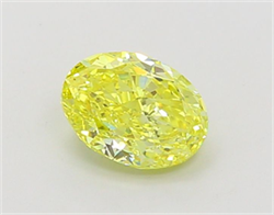 Picture of Lab Grown Diamond 1.25 Carats, Oval with  Cut, Fancy Vivid Yellow Color, VS1 Clarity and Certified by IGI