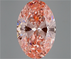 Picture of Lab Grown Diamond 10.02 Carats, Oval with  Cut, Fancy Vivid Pink Color, VS1 Clarity and Certified by IGI
