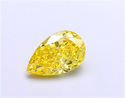 Picture of Lab Grown Diamond 3.08 Carats, Pear with  Cut, Fancy Vivid Yellow Color, VS1 Clarity and Certified by IGI