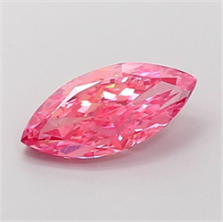 Picture of Lab Grown Diamond 1.36 Carats, Marquise with  Cut, Fancy Vivid Pink Color, VVS2 Clarity and Certified by IGI