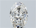Natural Diamond 1.50 Carats, Oval with  Cut, H Color, VS2 Clarity and Certified by GIA