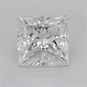 Picture of Natural Diamond 1.76 Carats, Princess with  Cut, F Color, I1 Clarity and Certified by GIA