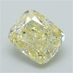 Picture of Lab Grown Diamond 1.21 Carats, Cushion with  Cut, Fancy Yellow Color, VS1 Clarity and Certified by IGI