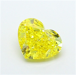 Picture of Lab Grown Diamond 2.73 Carats, Heart with  Cut, Fancy Vivid Yellow Color, VS1 Clarity and Certified by IGI