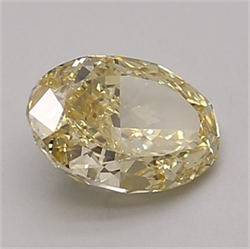 Picture of Lab Grown Diamond 1.27 Carats, Oval with  Cut, Fancy Intense Yellow Color, VVS2 Clarity and Certified by IGI