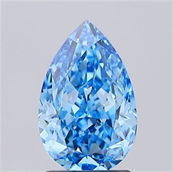 Picture of Lab Grown Diamond 2.04 Carats, Pear with  Cut, Fancy Vivid Blue Color, VS1 Clarity and Certified by IGI