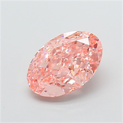 Picture of Lab Grown Diamond 2.01 Carats, Oval with  Cut, Fancy Vivid Pink Color, VS1 Clarity and Certified by IGI